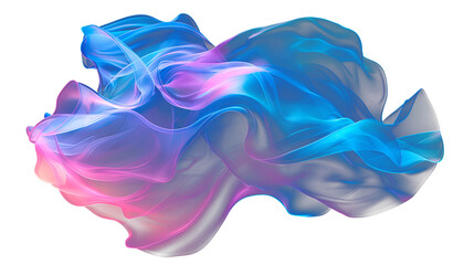 Translucent waves of blue and pink in an abstract dance