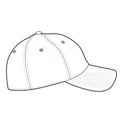 Casual Classic Cap Flat Sketch Vector Design Illustration