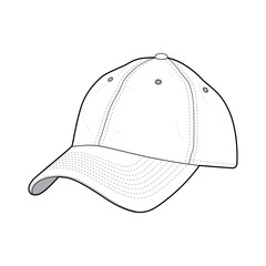Casual Classic Cap Flat Sketch Vector Design Illustration