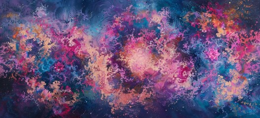 Fototapeta na wymiar abstract blue and pink paint Generative AI