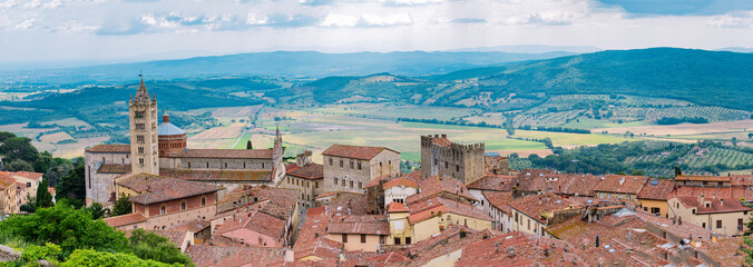 View at Massa Marittima in Tuscany - Italy - obrazy, fototapety, plakaty