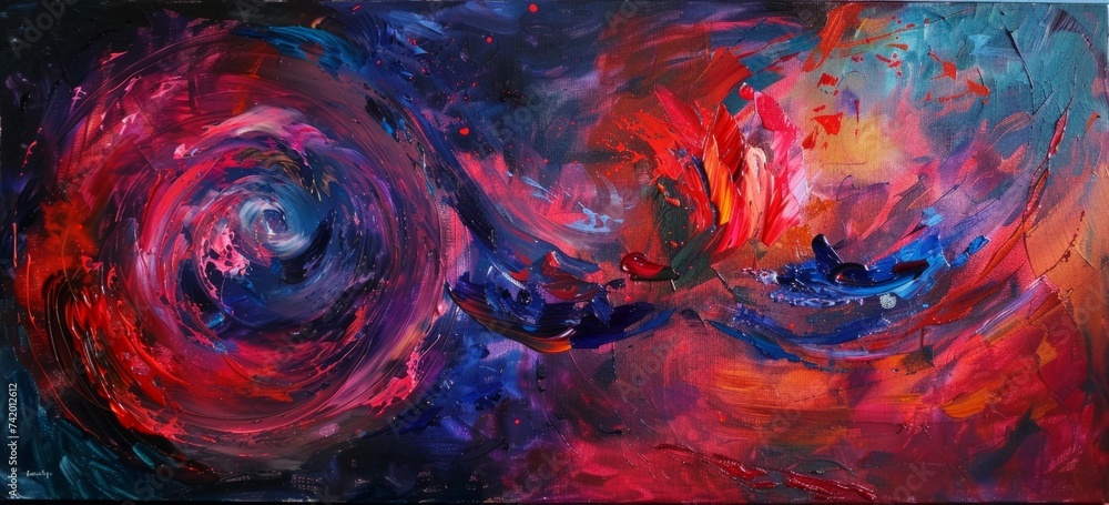 Poster abstract mystical landscape abstract canvas generative ai