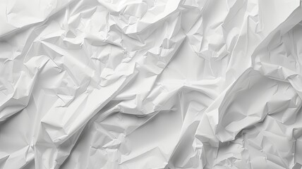 White Paper Texture background. Crumpled white paper abstract shape background with space paper for text - generative ai
