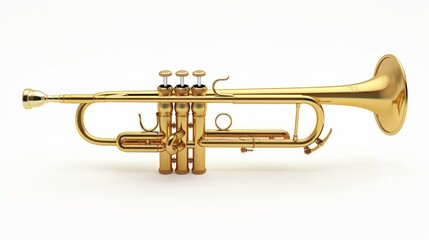 Obraz premium Trumpet isolated on a white