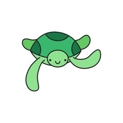 Cute turtle icon. Cartoon illustration of cute turtle vector icon for web design