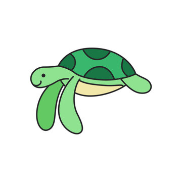 Turtle icon. Flat illustration of turtle vector icon for web design