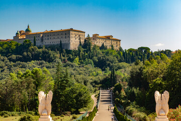 Benedictine Abbey of Monte Cassino in Italy - obrazy, fototapety, plakaty