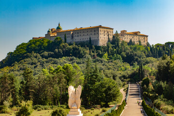 Benedictine Abbey of Monte Cassino in Italy - obrazy, fototapety, plakaty