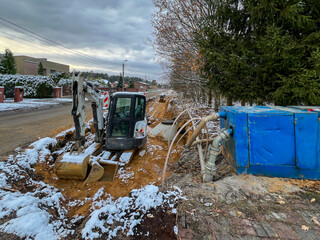 The use of drainage through wellpoints in the construction of roads and sidewalks in wet areas