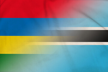 Mauritius and Botswana national flag international negotiation BWA MUS
