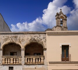 The extraordinary facades of some Lecce Baroque style houses, located in the beautiful town of...