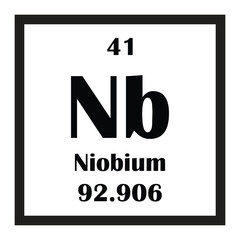 Niobium chemical element icon