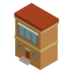 Colored isometric building icon Vector