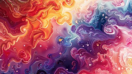 Visual Symphony: Infinite Patterns in Vibrant Watercolor Fractals for Desktop Elegance
