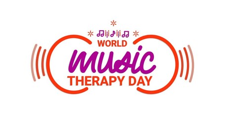 World Music Therapy Day Handwritten Animation with alpha channel. Handwritten text calligraphy typography. Great for celebrating the healing power of music and the great outdoors.  - Powered by Adobe