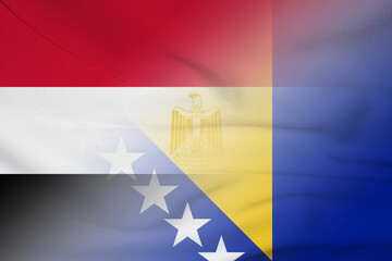 Egypt and Bosnia and Herzegovina national flag international contract BIH EGY