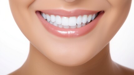 Obraz premium Close-up of lower part of female face, Ai Generated.