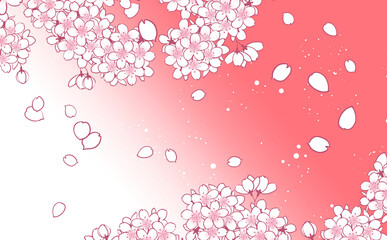 舞い散る桜の花のイラスト