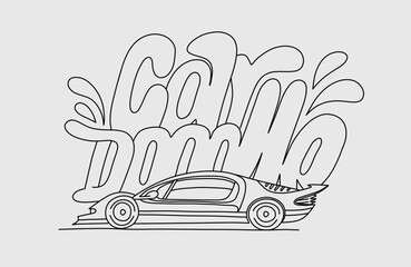 outline car doodle vector image