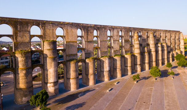 Aqueduct in old city of Elvas. Portugal