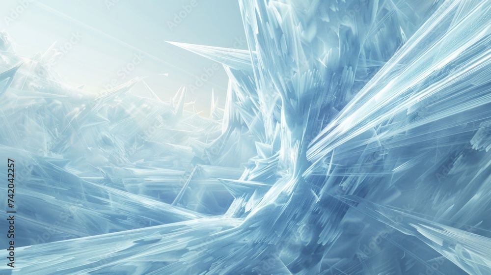 Poster pale blue abstract background or screensaver on pc with sharp lines. ai generative.