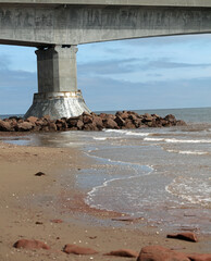 The Confederation bridge between New Brunswick and Prince Edward Island.