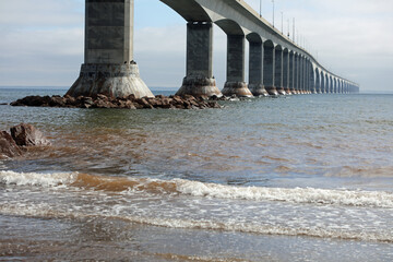 The Confederation bridge between New Brunswick and Prince Edward Island.