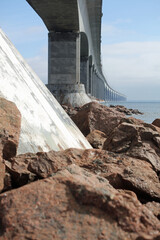 The Confederation bridge between New Brunswick and Prince Edward Island.