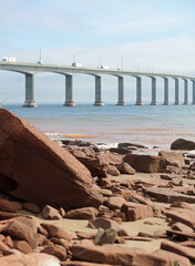The Confederation bridge between New Brunswick and Prince Edward Island.