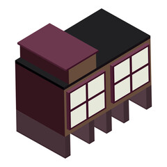 Colored isometric building icon Vector