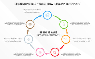 Circle arrow process flow infographic business template design