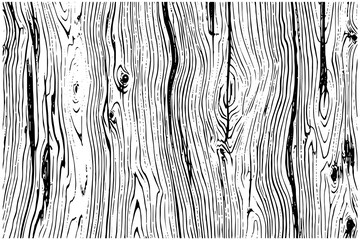 Wooden texture engraved in line art style on white background. Hand drawn vector sketch illustration - obrazy, fototapety, plakaty