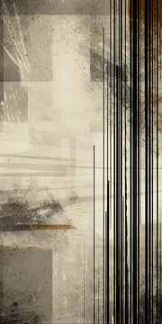 Dark Ivory grunge stripes abstract banner design. Geometric tech background. Vector illustration © Celina