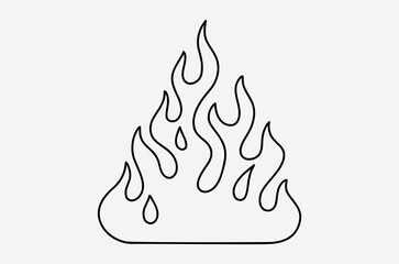outline fire doodle vector image
