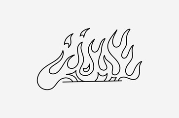 outline fire doodle vector image