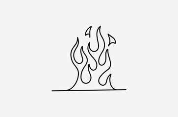 outline fire doodle vector image