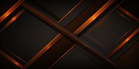 Dark Orange grunge stripes abstract banner design. Geometric tech background. Vector illustration - obrazy, fototapety, plakaty