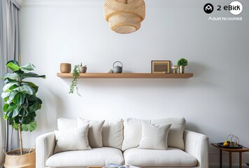 modern looking white living room, in the style of varying wood grains, wood, modern minimalist, natural
