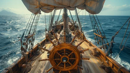 Fotobehang ship in the sea © Matt