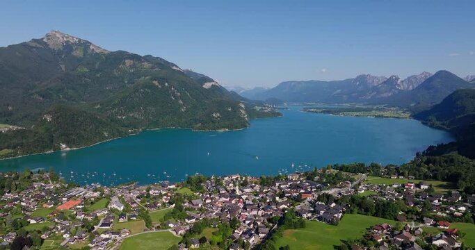 Aerial Views Of St. Gilgen Near Wolfgang Lake
