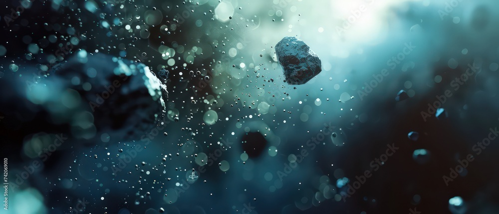 Poster image of data displayed utilizing a cloud based solution, in the style of futuristic, sci-fi element