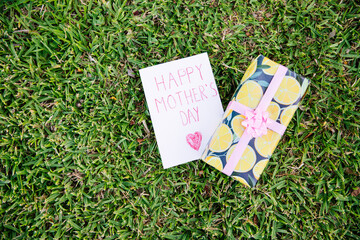 A card with a gift for Mother's Day, celebration event