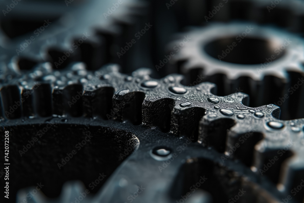 Poster gear system. background with selective focus and copy space