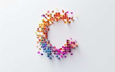 creative letter logo, in the style of stark visuals, code-based creations, white background