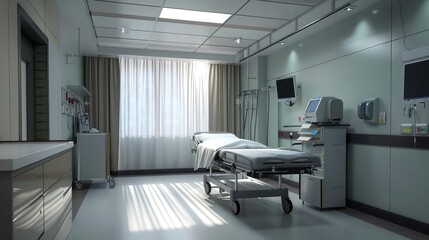 hospital room and medical equipment 