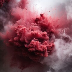 Maroon smoke exploding outwards with empty center