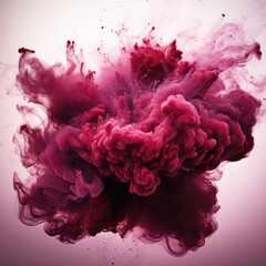 Maroon smoke exploding outwards with empty center