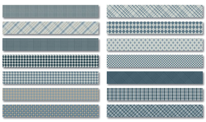 色々なチェック柄のセットのイラスト