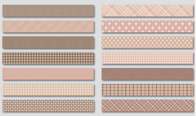 色々なチェック柄のセットのイラスト