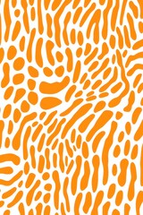 Orange fun line doodle seamless pattern